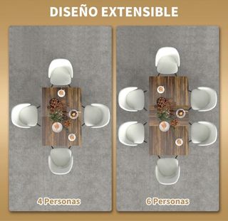 Mesa extensible madera y metal