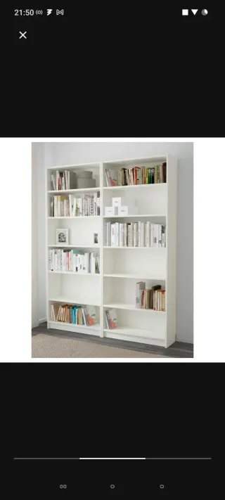 Estantería blanca doble. Ikea, modelo billy antigu