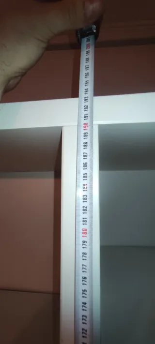 Estantería blanca doble. Ikea, tipo billy.