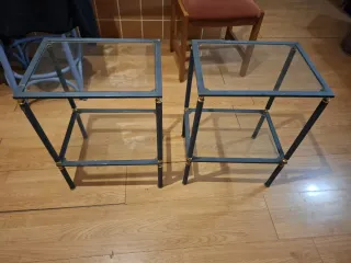 Mesa centro hierro y cristal