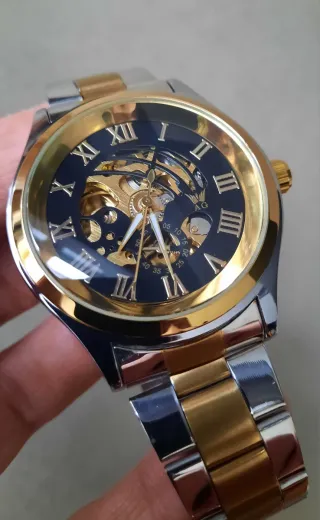 Orologio automatico uomo oro/argento