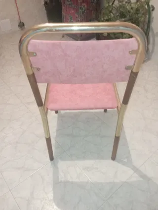Silla Vintage Dorada y anaranjada Años 70
