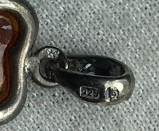 Colgante Plata Ley Corazón Ámbar + Regalo