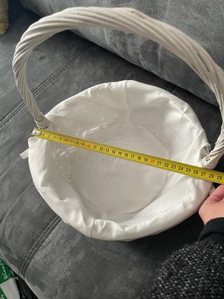 Cesta mimbre blanca con forro de tela
