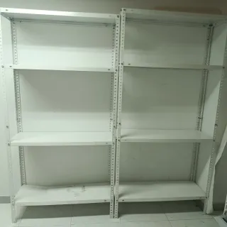 3 Estanterías metálicas blancas, 1,80 x 30 x 90