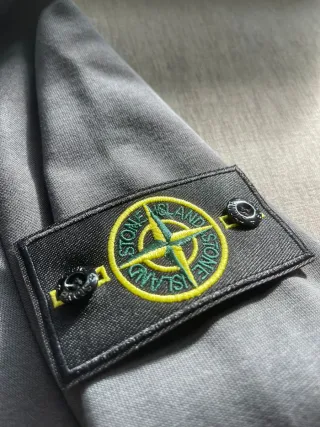 Sudadera Stone Island Gris Media Cremallera