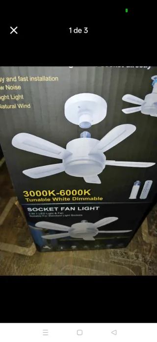 Lámpara Ventilador Techo 2 en 1