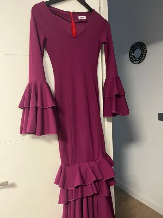 Vestido Flamenco Morado Volantes