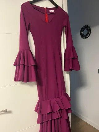 Vestido Flamenco Morado Volantes