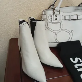 Botines de primavera blancos de piel de stiu nuevo