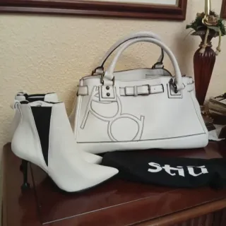 Botines de primavera blancos de piel de stiu nuevo