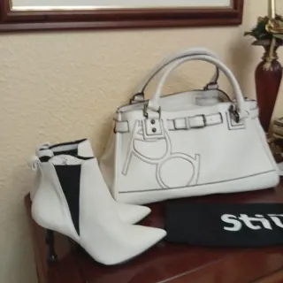 Botines de primavera blancos de piel de stiu nuevo