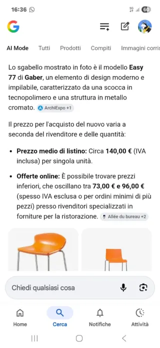 Coppia Sgabelli Gaber Arancioni 50€ la coppia