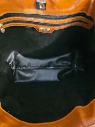 Borsa shopper Fendi a righe marrone e nera