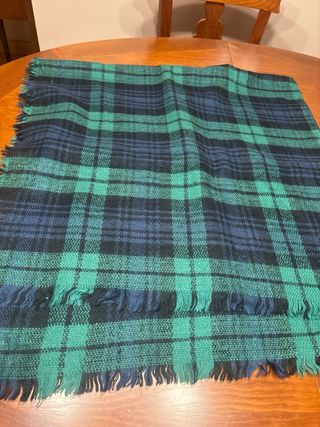 Pasmina grande cuadros azul y verde