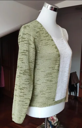 Maglietta donna in filo color block