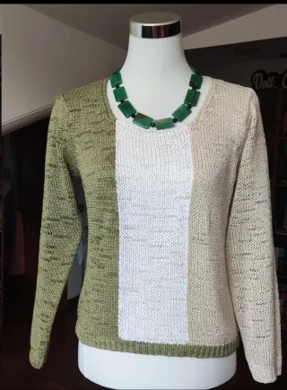 Maglietta donna in filo color block