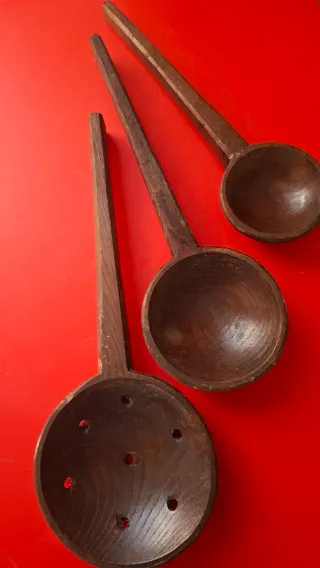 Set 3 Mestoli Legno Cucina Vintage