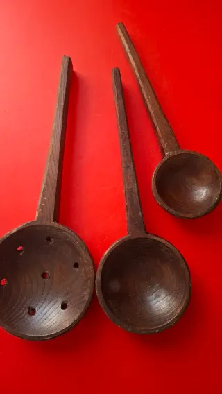 Set 3 Mestoli Legno Cucina Vintage