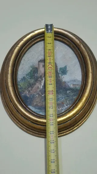 Quadretto ovale dipinto con cornice