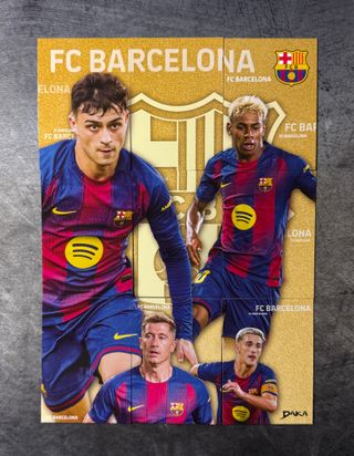 Mosaico del FC BARCELONA compuesto por NUEVE Carta