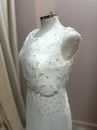 Vestido de novia Aire Rosa Clará con Pedrería