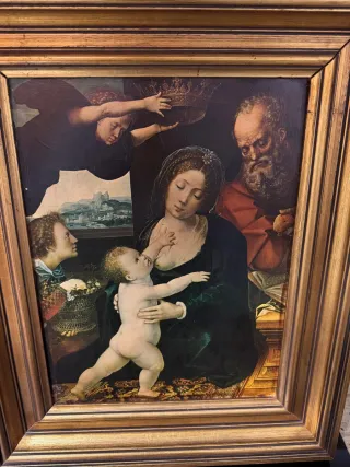 Cuadro La Virgen con el Niño y dos ángeles