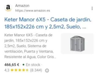 Caseta de jardín 6x5 Keter Manor 2,5m2