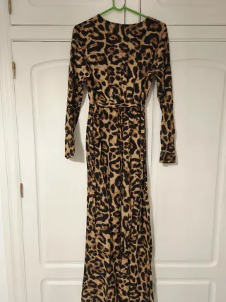 Vestido largo estampado animal print