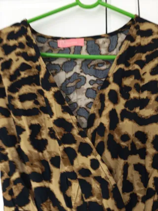 Vestido largo estampado animal print