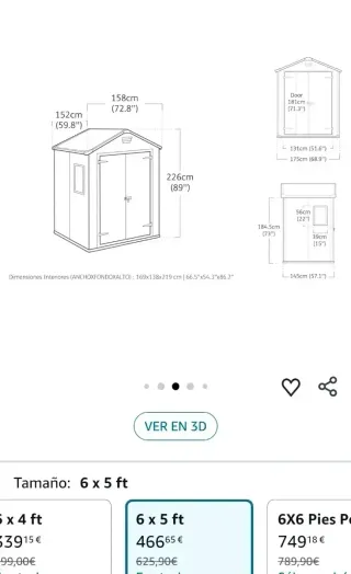 Keter Manor 6X5 - Caseta de jardín, 185x152x226