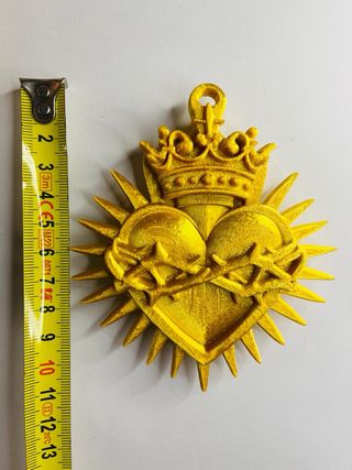Decorazione Sacro Cuore Giallo Artigianale