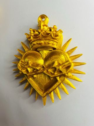 Decorazione Sacro Cuore Giallo Artigianale