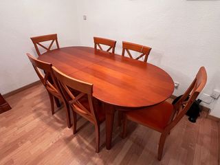 Mesa comedor madera con 6 sillas