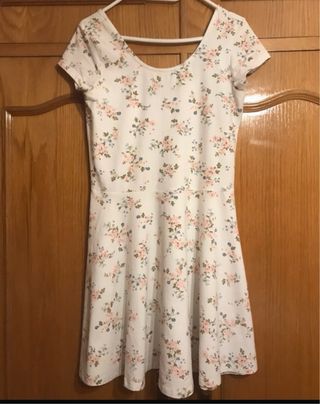 Vestido floral blanco y rosa Talla L