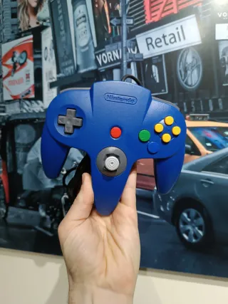 Mando.Excelente. Azul. Nintendo 64.