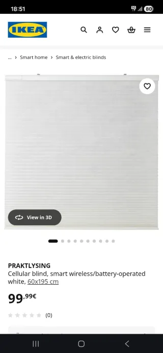 Estor IKEA PRAKTLYSING 60 cm