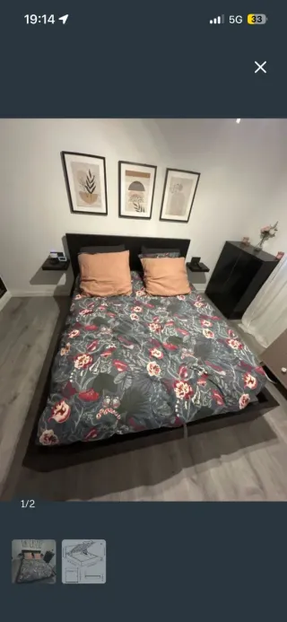 Cama de matrimonio con almacenaje