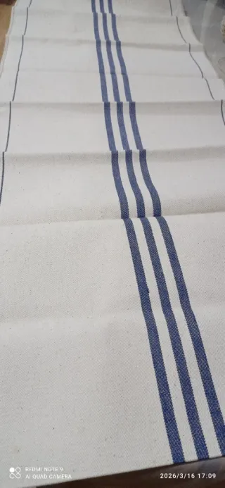 Textil antiguo con rayas azules SIN ESTRENAR
