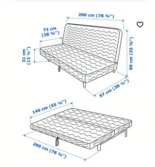 Sofá-cama Clic-Clac Gris Ikea