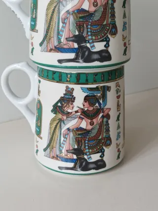 Tazas Limoges decoración Egipcia