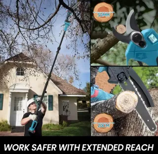 Sierra da potare 3 in 1 + Forbici + Batterie