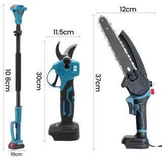 Sierra da potare 3 in 1 + Forbici + Batterie