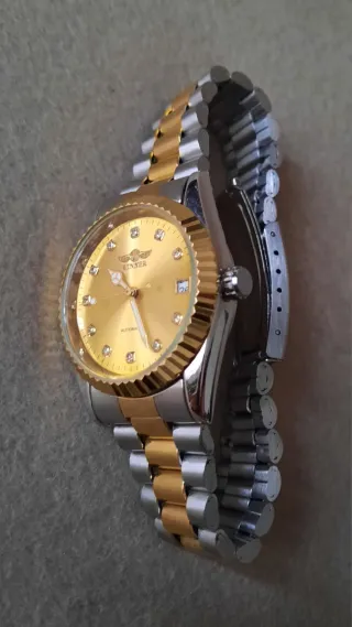 Orologio Winner Automatico Uomo Oro Argento