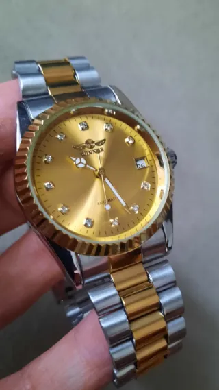 Orologio Winner Automatico Uomo Oro Argento