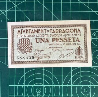 Billete Ajuntament de Tarragona 1 Pesseya 1937
