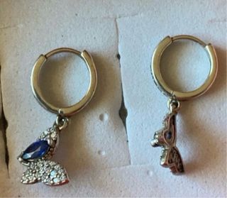 Pendientes Plata Zafiro Azul Mariposa