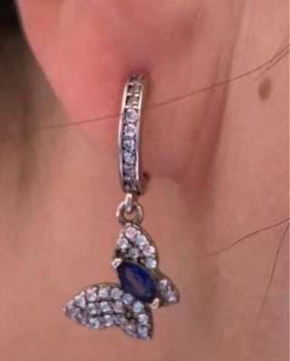 Pendientes Plata Zafiro Azul Mariposa
