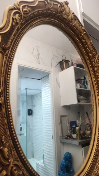 Espejo Barroco Dorado Ovalado