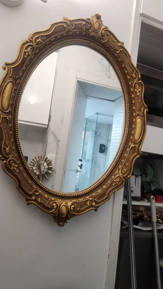 Espejo Barroco Dorado Ovalado